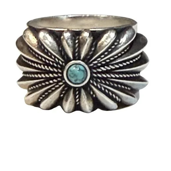 GUCCI Silver 925 Interlocking G Flower Ring 752454 J8749, sz 16